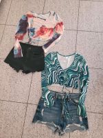 2 süße Sommer-Sets Shorts und Crop-Shirt mit Raffung xs Baden-Württemberg - Bruchsal Vorschau