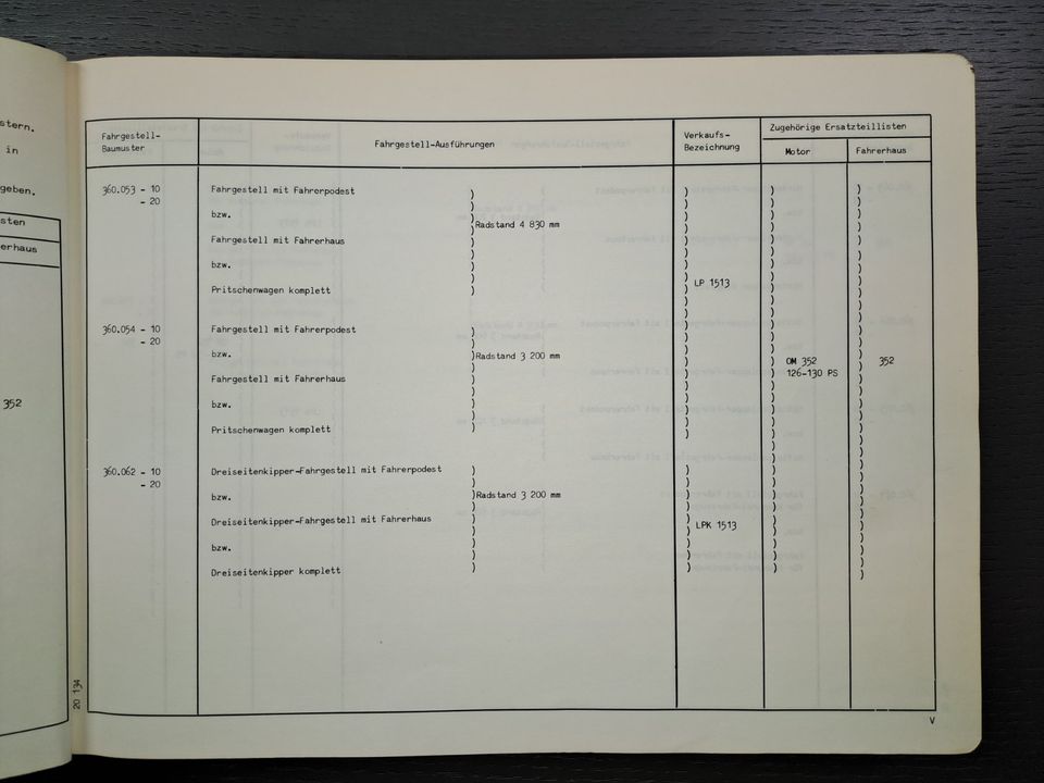 Mercedes-Benz Fahrgestell-Ersatzteilkatalog LP-LPK-LPS-LPKo 1513 in Alfeld (Leine)