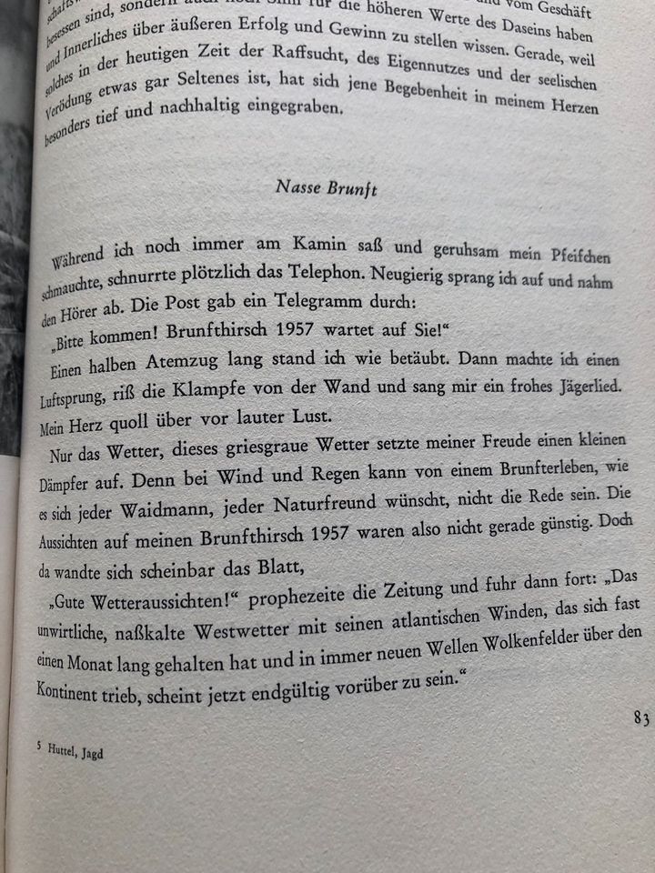 Altes Jagdbuch , Die Jagd ist immer Neu 1958 in Wadersloh