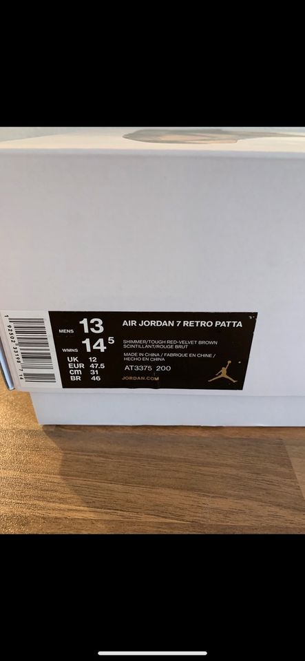 Nike air Jordan 7 Retro Patta Größe 47.5 EUR 13 US in Garbsen