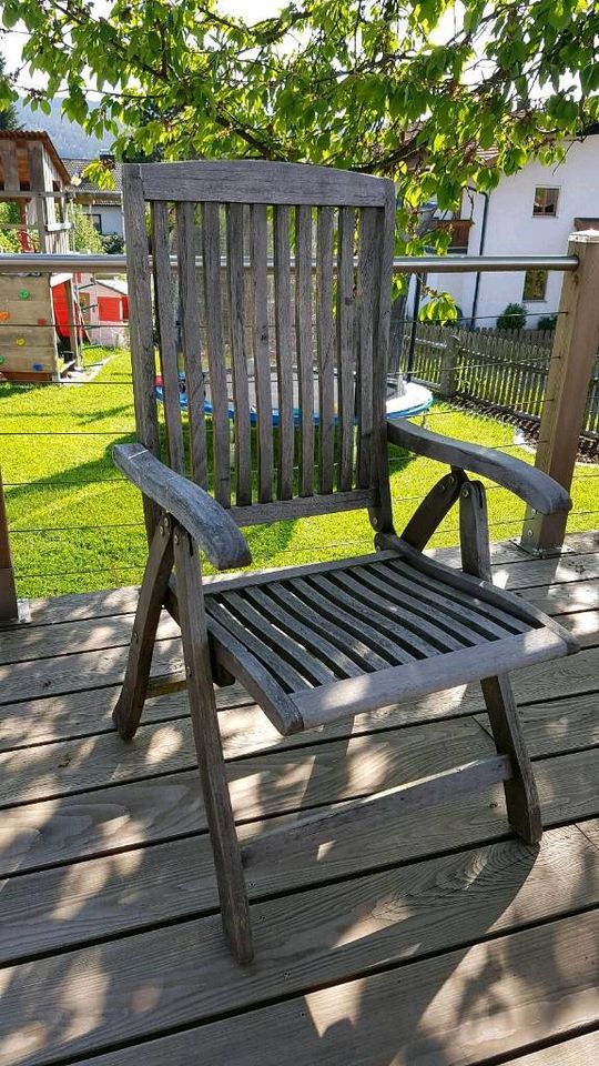 2x Gartenstuhl Gartenstühle Hochlehner Klappstuhl Holz Liegestuhl in Arnbruck