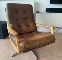 Retro Danish Teak Leder Loungesessel von Eugen Schmidt Rheinland-Pfalz - Klein-Winternheim Vorschau