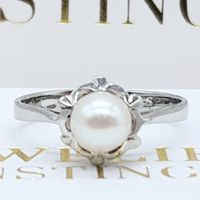 14524 Vintage Ring Perle 750 18 Karat weiß Gold 50 15,9 Baden-Württemberg - Donaueschingen Vorschau