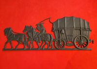 Gussbild – Relief  60x24cm - Pferdegespann mit Kutscher u. Wagen Simmern - Hunsrück Vorschau