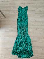 Kleid Abendkleid Brautjungfer grün Pailletten Shein 34 xs 36 S Hessen - Künzell Vorschau