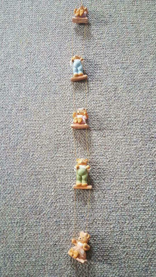 5 hängende Teddys, Deko Kinderzimmer in Heidenau