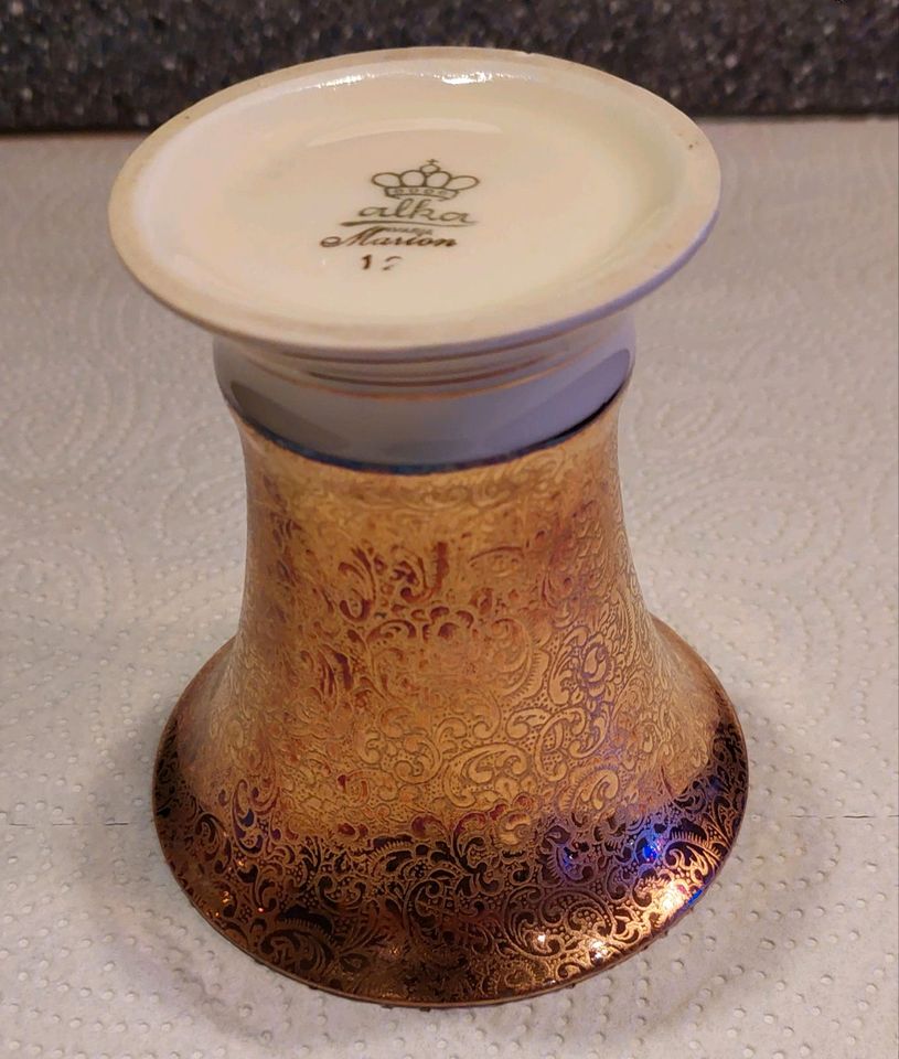Alka Bavaria Germany Marion Gold Tisch Vase Antik Vintage in Essen