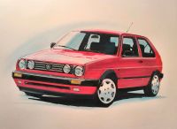 VW Golf MK2 G60 selbstgemaltes Bild GTI GT Volkswagen Niedersachsen - Friesoythe Vorschau