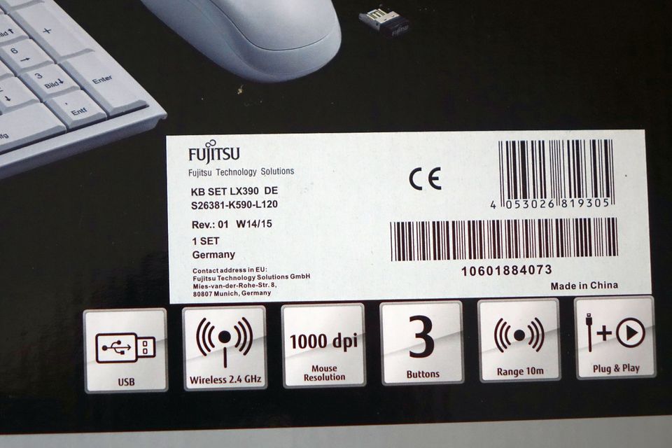 Fujitsu Wireless Keyboard Set LX390, Funktastatur + Maus NEU in Großmehring