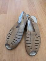 Vintage Sandalen Keilabsatz Gr. 39 Leder Hessen - Darmstadt Vorschau