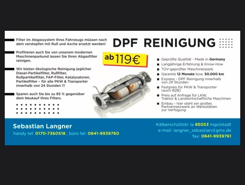 Audi Dieselpartikelfilter DPF / Rußpartikelfilter Reinigung in Ingolstadt