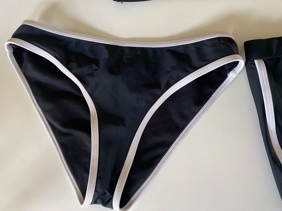 NEU Bikini 3 Teile Hotpants Gr. S schwarz weiß Bademode in Großhartmannsdorf