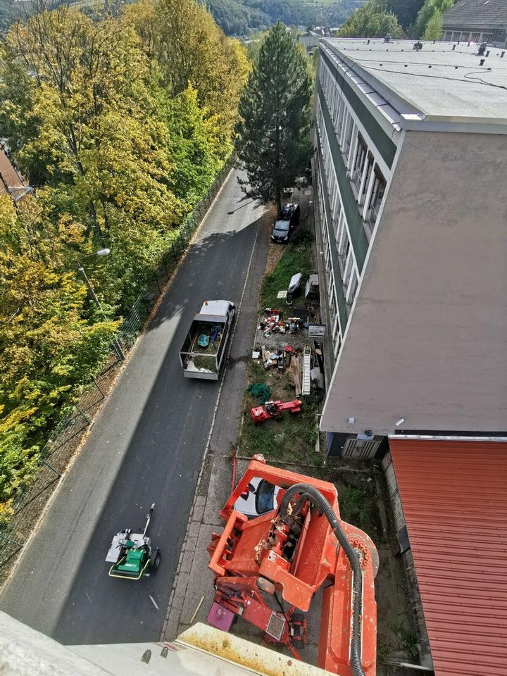 Arbeitsbühne mieten, Dachrinne reinigen, Fassade streichen in Freital