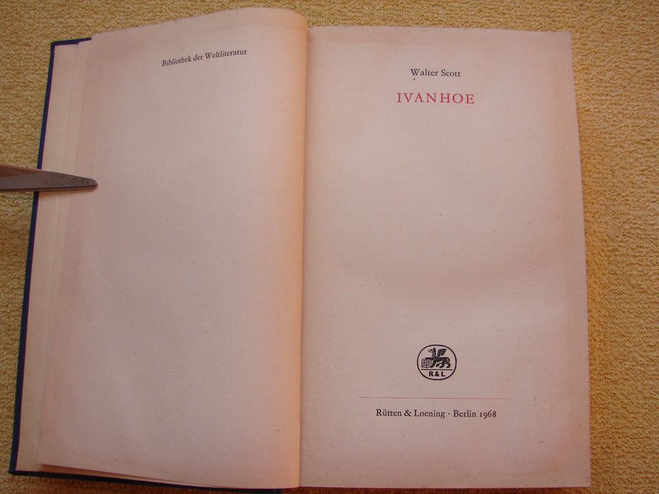 Ivanhoe - Walter Scott  Roman Verlag Rütten & Loening Berlin 1968 in Nordhausen