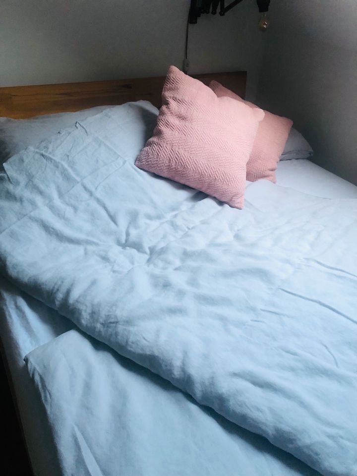 H&M Premium 2x Leinenbettwäsche Einzelbett grau 2 m x 1,30 in Bamberg