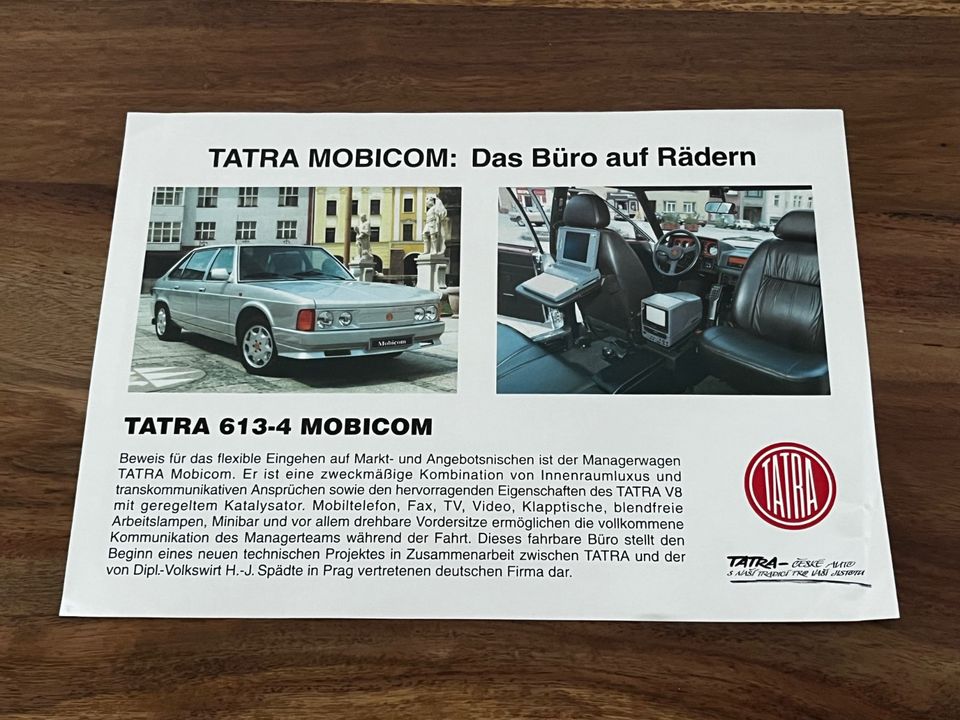 Tatra 613 - 4 700 V8 Mobicom Prospekt Werbung Brochure CSSR DDR in Ulm