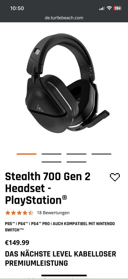 Kabelloses Gaming Headset Turtle Beach Stealth 700 Gen 2 PS5 PS4 in Lampertheim