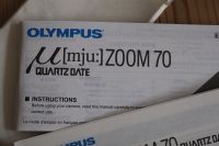 Bedienungsanleitung OLYMPUS mju: ZOOM 70 Quartzdate, Bestzustand Baden-Württemberg - Bruchsal Vorschau