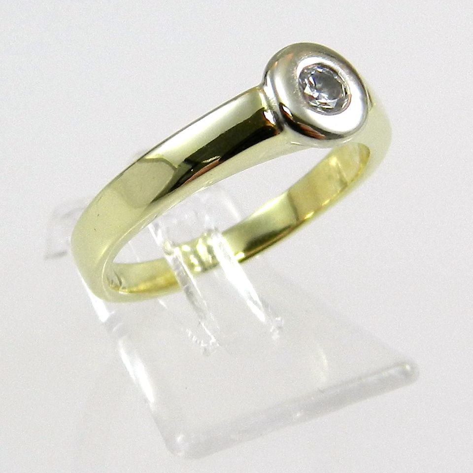 Original Quinn Ring Brillant 0,12 Ct 585 / 14 Kt Gelbgold 381 YYX in Mülheim (Ruhr)