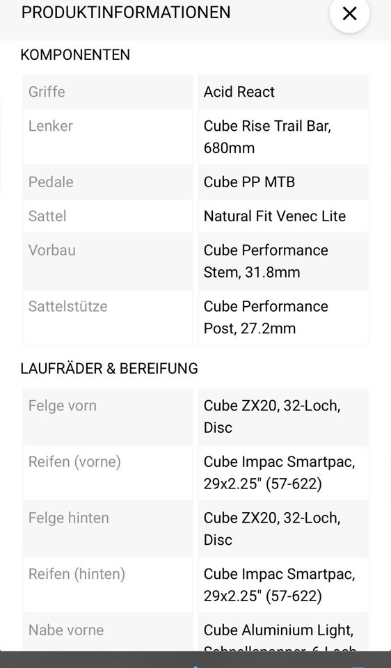 Fahrrad Cube Aim - 2022 - 29 Zoll - Diamant in Hamburg