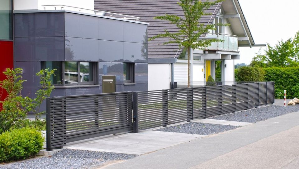 Aluzaun Alutor Gartenzaun Flügeltor Aluminium in Oberhausen