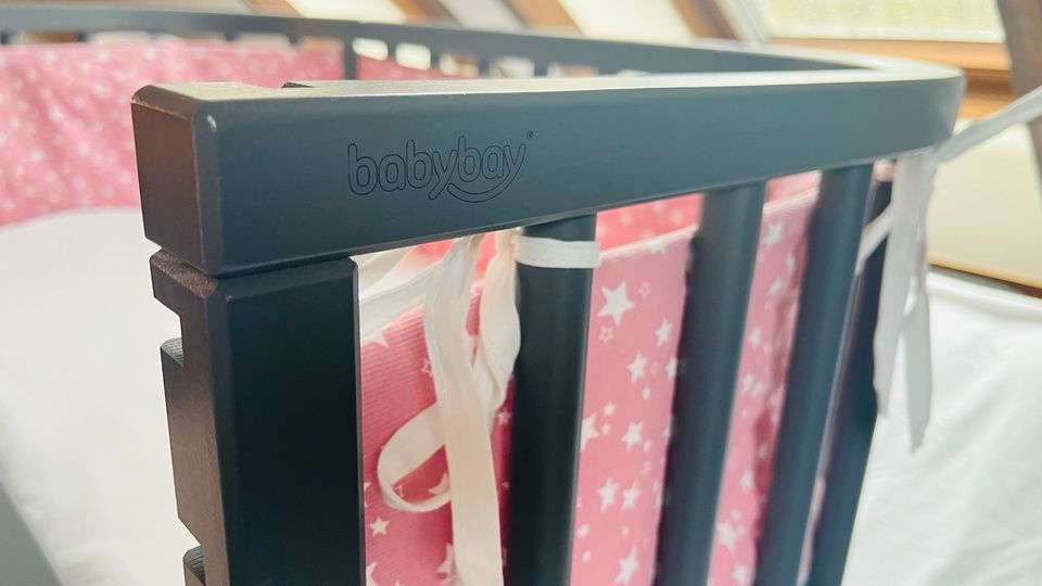 babybay Comfort Beistellbett KOMPLETTSET- schiefergrau lackiert in Wanzleben