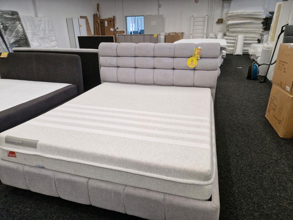 Bett | Hochwertiges Polsterbett | 180x200cm | Gewebter Stoff | Hybrid-Matratze / Stauraum Möbel Wurm in Osnabrück