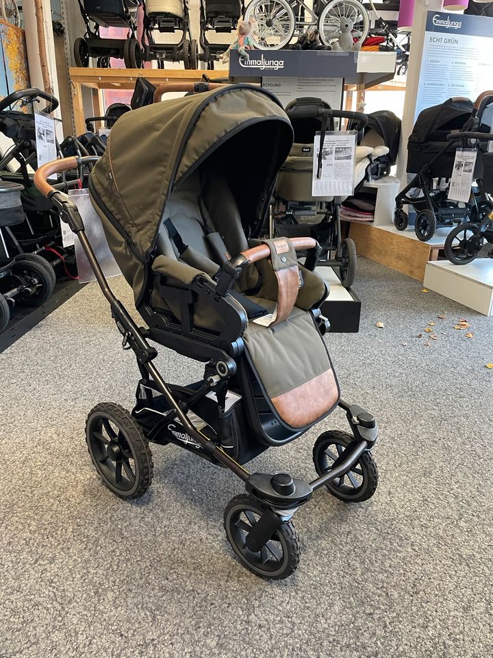 NEU - Emmaljunga ALU S FLAT - Outdoor Olive 2023 Kombi-Kinderwagen - Messe-Angebot - NEU - FIRLEFANZ in Berlin