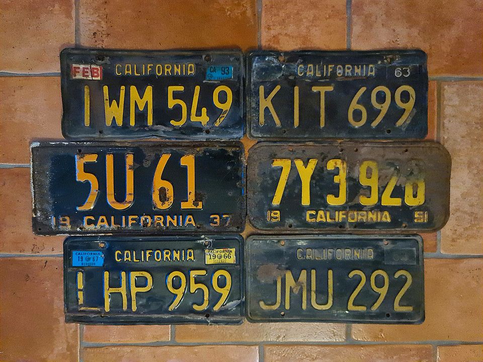 USA Kennzeichen CALIFORNIA BLUE und BLACK Plates Nummernschilder in Straubing