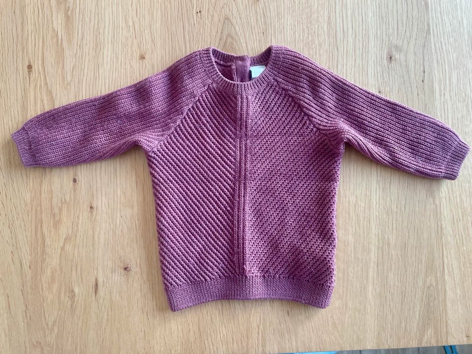 Auberginefarbener Himbeer Wollpullover Strickpullover H&M in Ibbenbüren