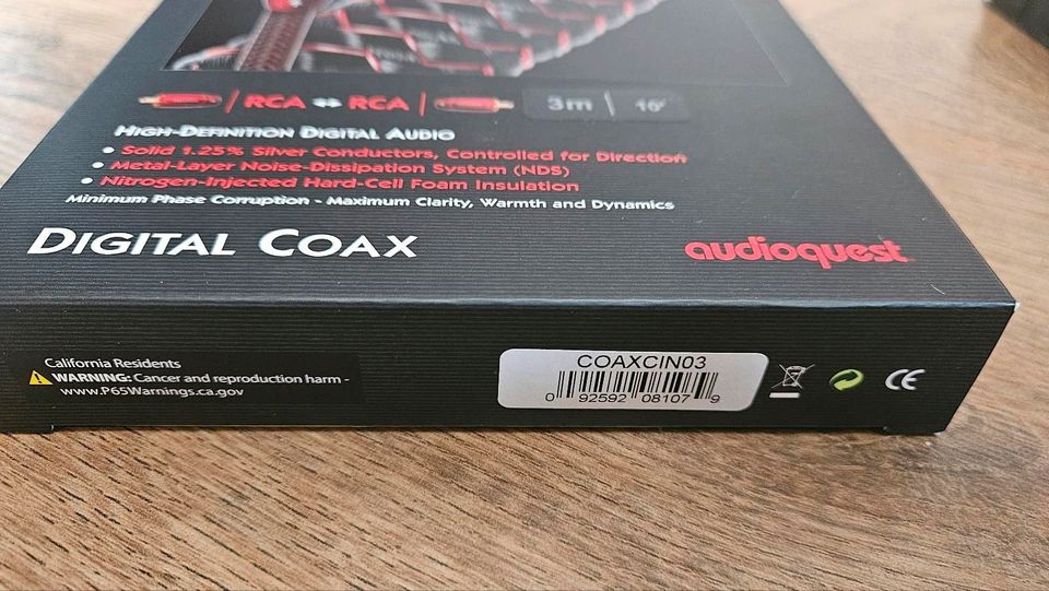 Audioquest Cinnamon COAX 3,0m - UVP 149 € - TOP wie NEU in Usingen