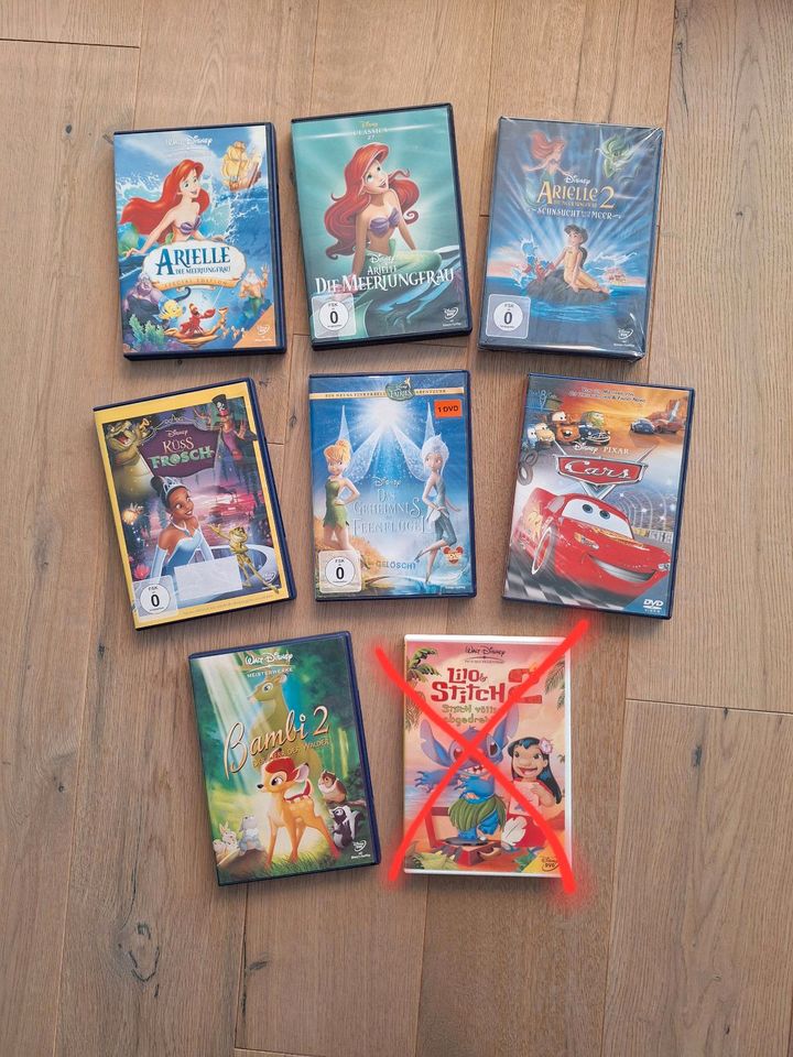 Disney DVDs (Arielle,Bambi 2,Küss den Frosch,Feenflügel,Cars in Wankendorf