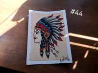 Tattoo Flash "Indianer Girl" old school A5 Bild / Deko / Original Thüringen - Arnstadt Vorschau