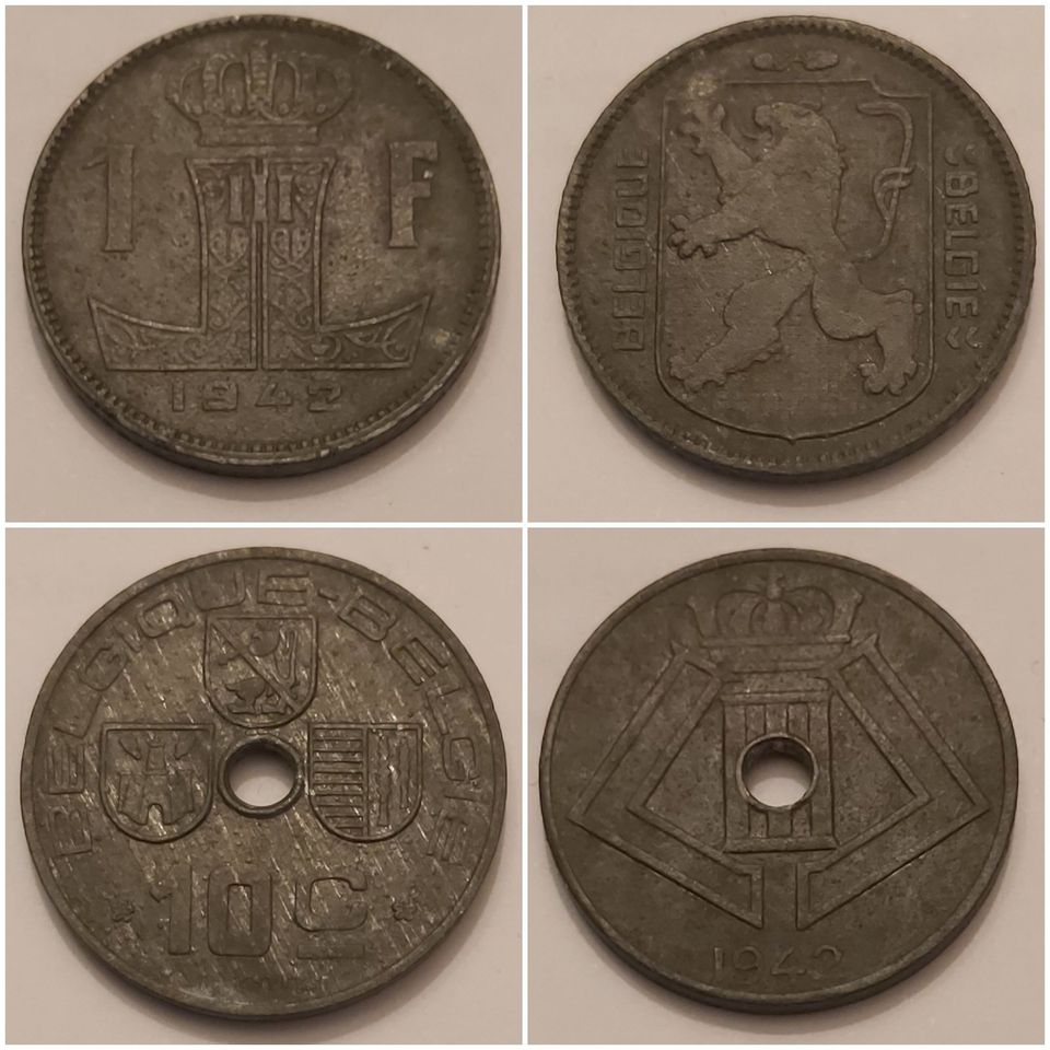 Alte Belgien Münzen 1942 in Hamm