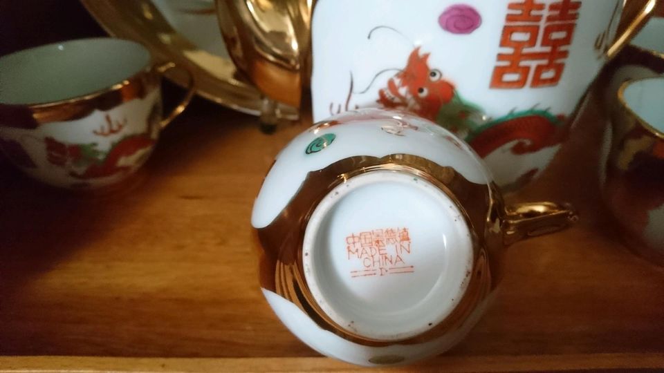 Chinesisches Teeservice Antik handebemalt Porzellan Geschirr in Zella-Mehlis
