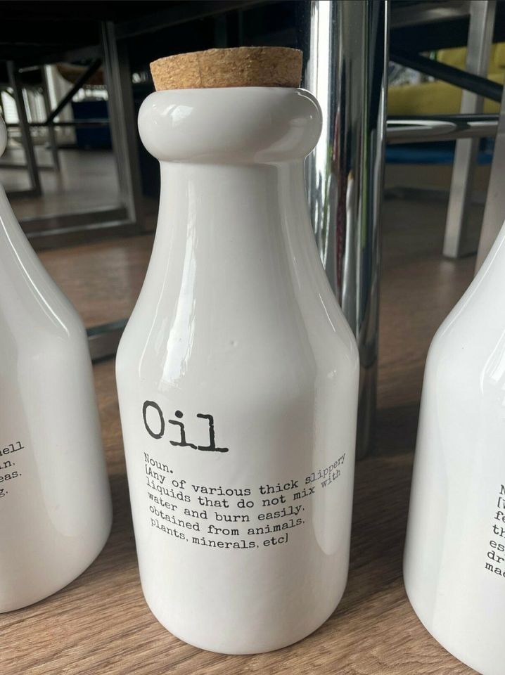 3x Kare Design Milk Oil Water Deko Küche Dekoration Behälter Vase in Lippstadt
