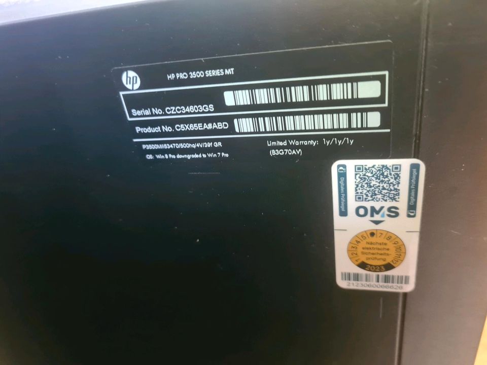 HP Pro 3500 Desktop Rechner PC - Intel i5 - 4GB - 500GB-Windows 7 in Nürnberg (Mittelfr)