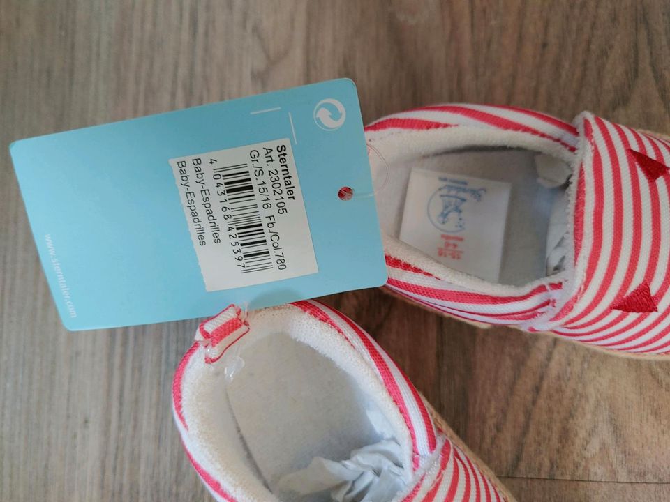 Baby Espandrilles/Sommerschuhe von Sterntaler, Gr. 15/16, neu in Rheinau