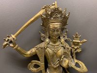 Alter MANJUSHRI Buddha Bronze Tibet Nepal China 20cm Bayern - Karlsfeld Vorschau