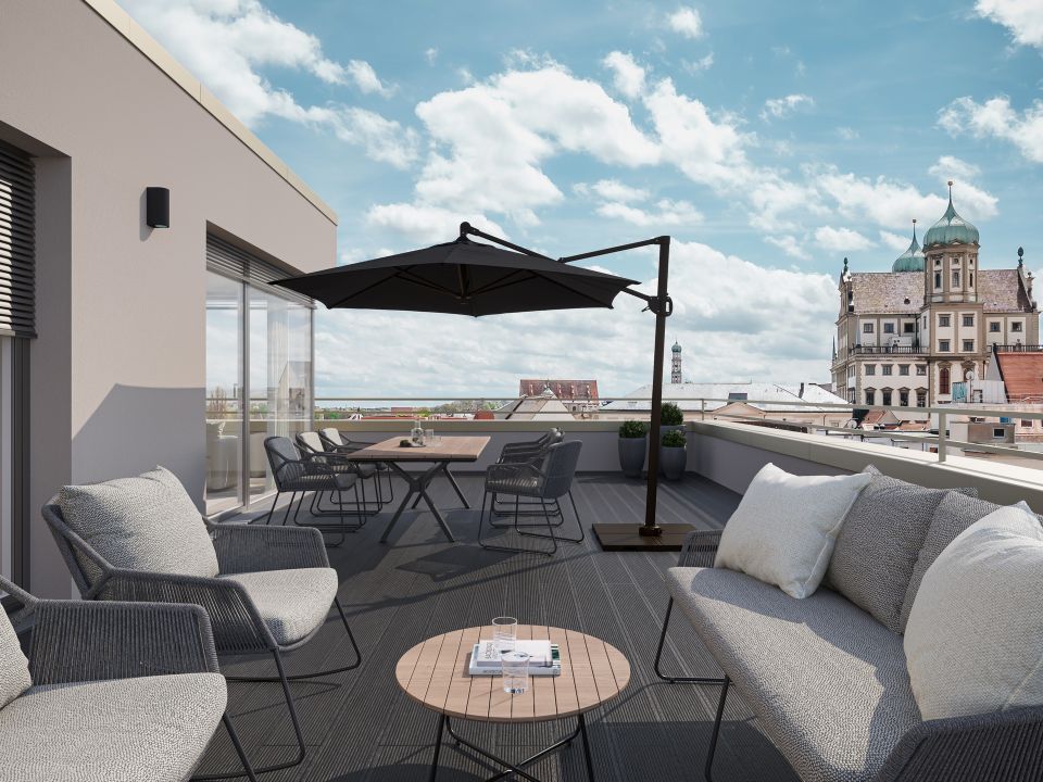 Katip | Exklusives 3-Zimmer-Penthouse mit Dachterrasse im Leonsheart – Wohnen auf höchstem Niveau! in Augsburg