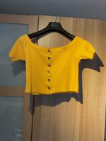 gelbes schulterfreies T-Shirt Niedersachsen - Lastrup Vorschau