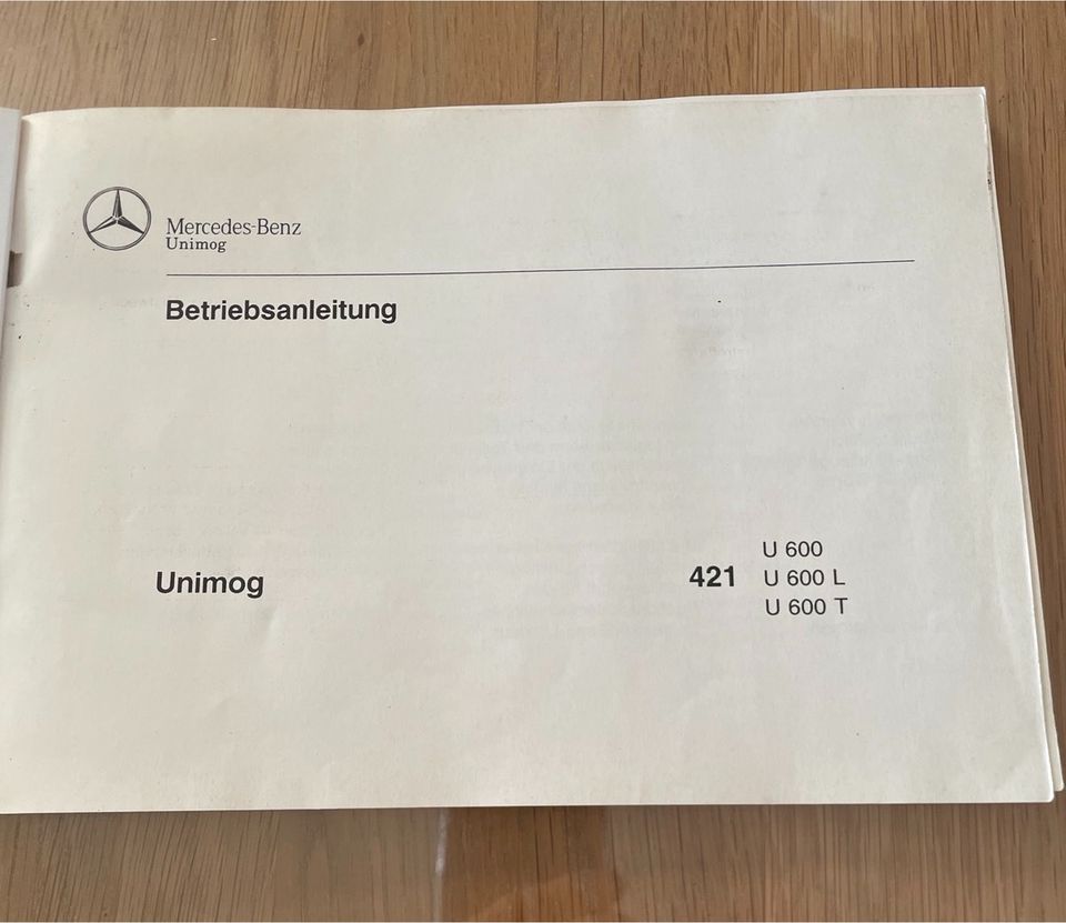 Betriebsanleitung Mercedes Unimog 421 U600 in Ebersburg