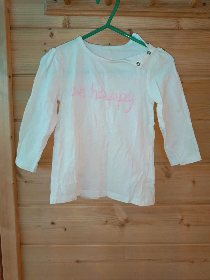 Weißes Langarmshirt in 86 topomini Mädchen rosa Schriftzug in Bielefeld