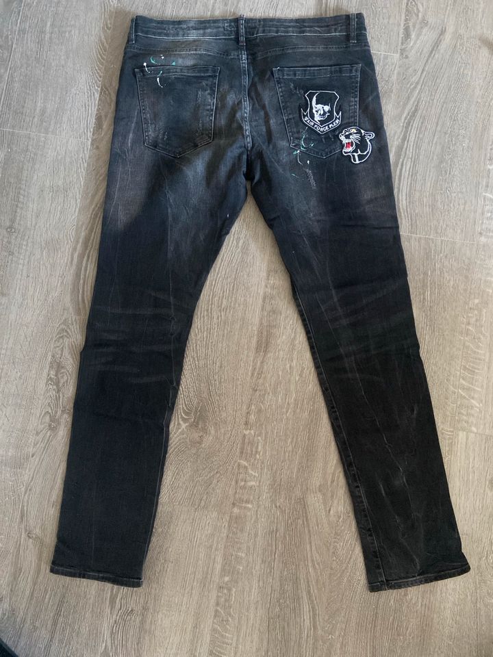 Philipp Plein Jeans Grau Damen Straight Cut in Kleve