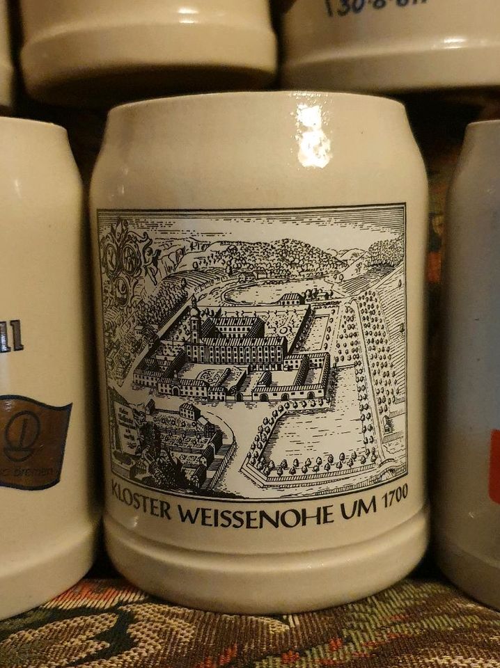 7-teilige Bierkrüge Sammlung: 6x Berliner Brauereien + 1x Kloster in Berlin