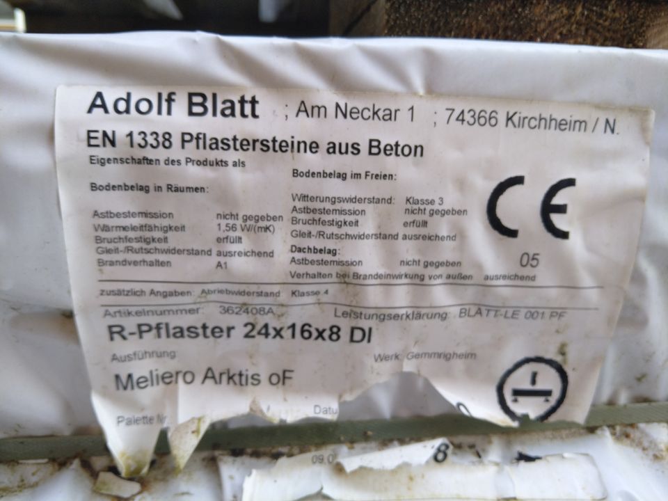 NEU/Restmenge Pflastersteine 15 m²  16 x 24 x 8 Rechteckpflaster in Brackenheim