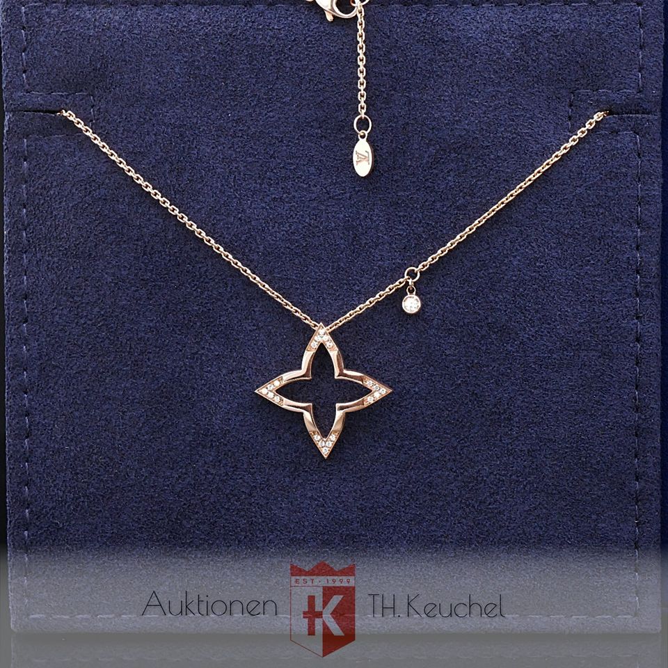 Louis Vuitton Blossom Kette + Anh. Q03083 Roségold 18Kt + Diamant in Grünstadt