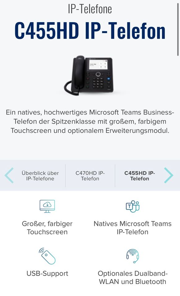 Audiocodes C455 HD natives VoIP Microsoft Teams Telefon in Düsseldorf