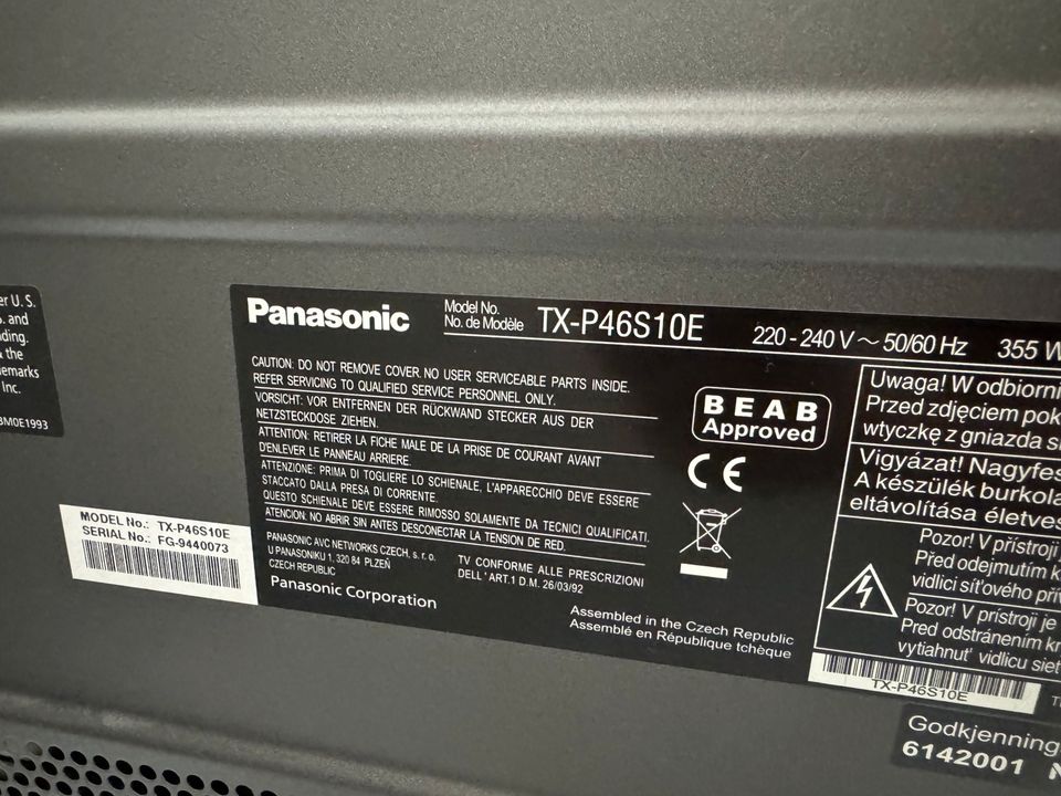 Panasonic Plasma TV 46 Zoll Viera TX-46S10E in Gelsenkirchen