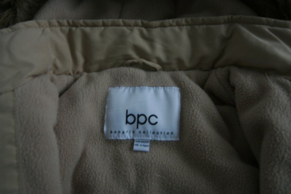 Parka mit Kapuze Übergangsjacke Jacke BPC Gr. 104 110 beige in Theismühlen